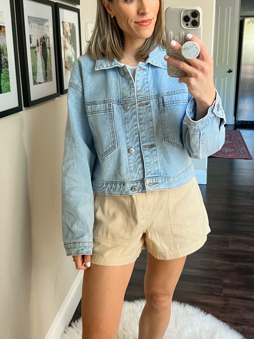 Abercrombie cropped Light Blue Denim Jacket